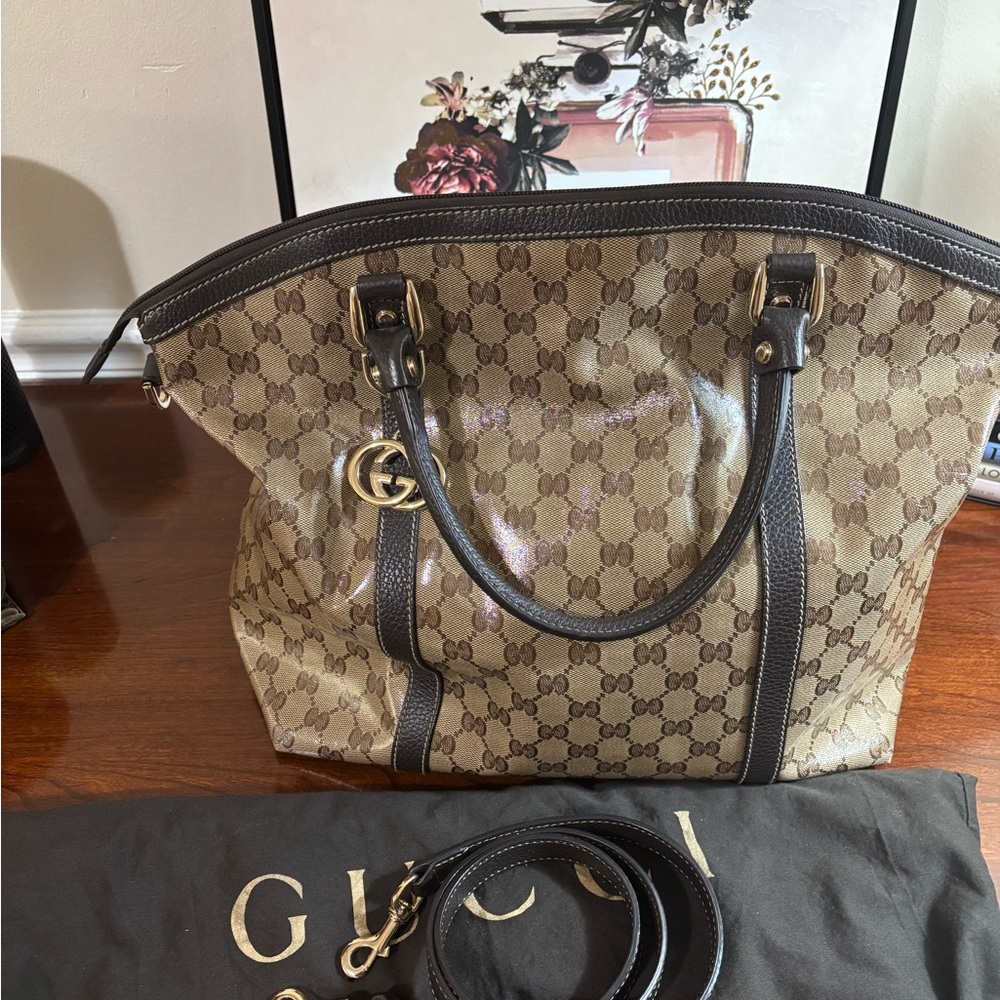 Original GG Crystal Interlocking Dome Handbag Large Tote, strap and Dust-bag ✨